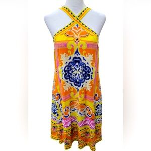 Stunning Hale Bob medallion print halter/tank dress (size S) Retail: $179 MINT
